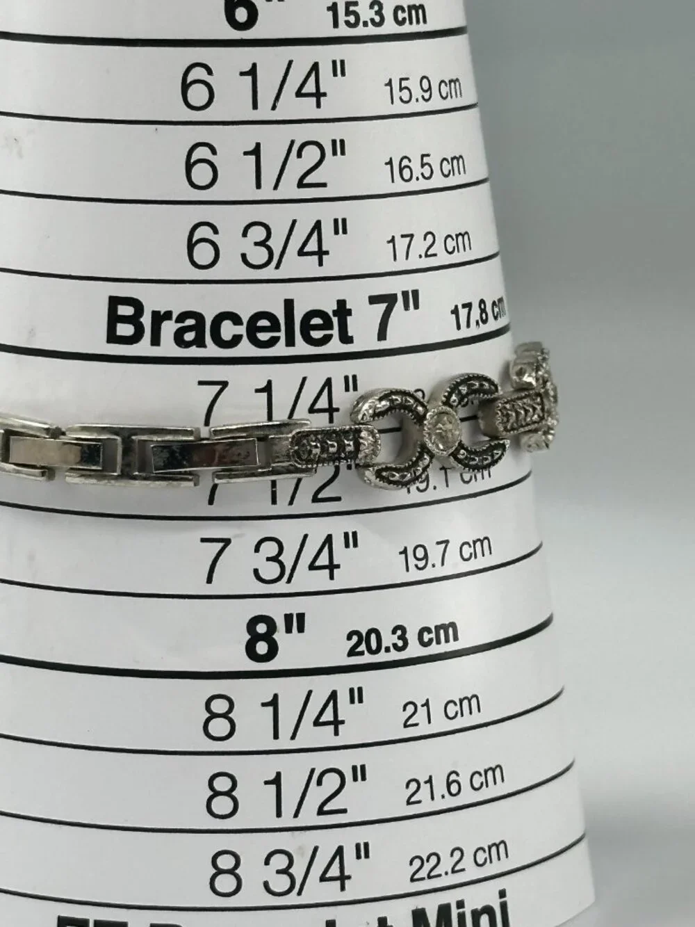 LA Express Watch Women Silver Tone Open Link Rhinestone Band New Battery 7.75